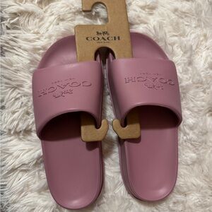 Coach Pink Slide Sandals
